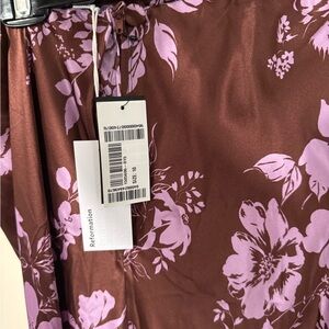 Reformation Strapless Brown Floral Maxi Dress